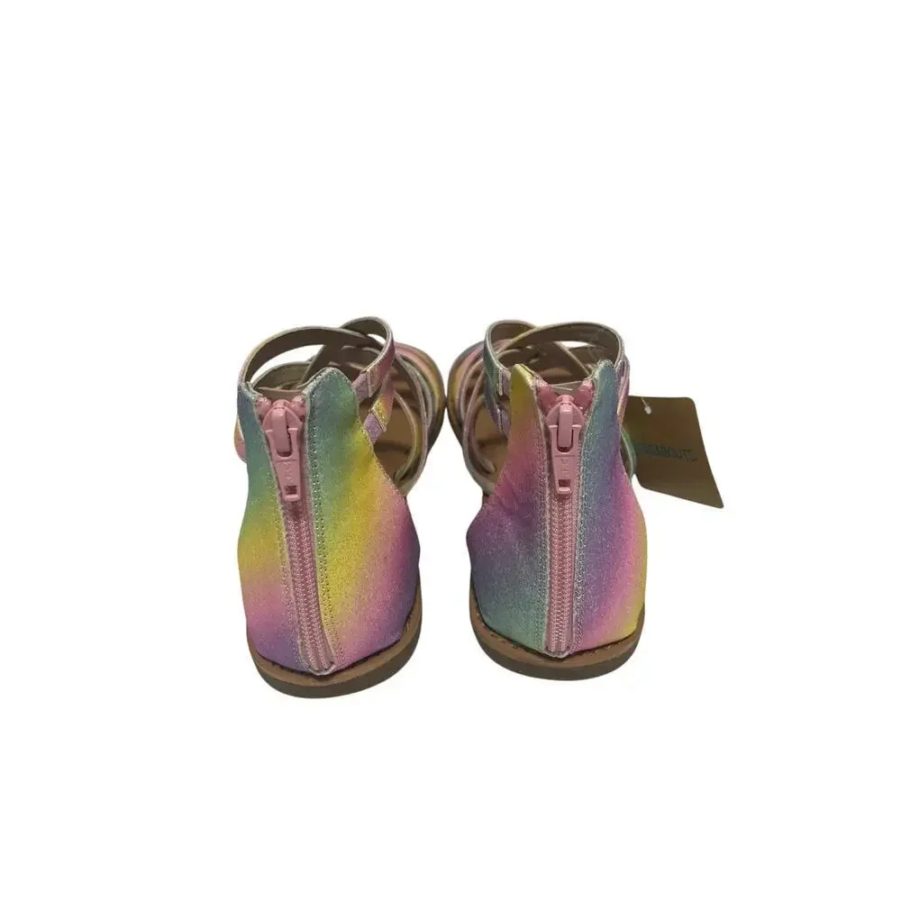 Thereabouts Girls Rainbow Gladiator Sandals Size 5  NWT
